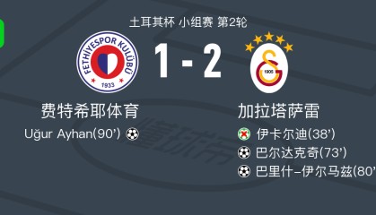 世界杯官方app下载中心-加拉塔萨雷2-1费特希耶体育，巴里什-伊尔马兹替补传射，巴尔达克奇破门